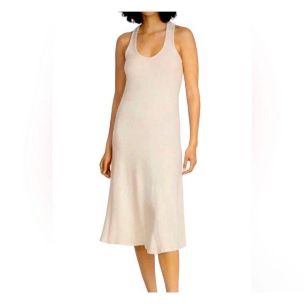 NWT Johnny Was Calme Sleeveless Throw On Cozy Dress Beige Size Small